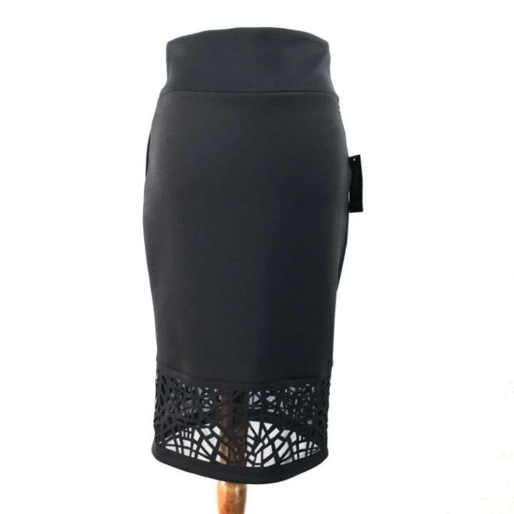 Macy’s black Midi skirt with cut out detail